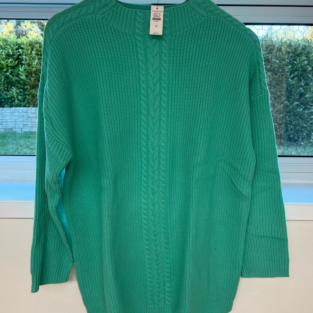 Green Cable Knit Sweater